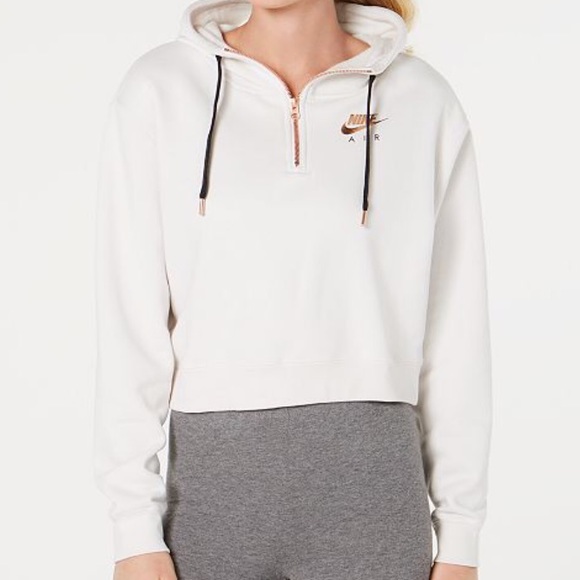 nike rose gold half zip hoodie